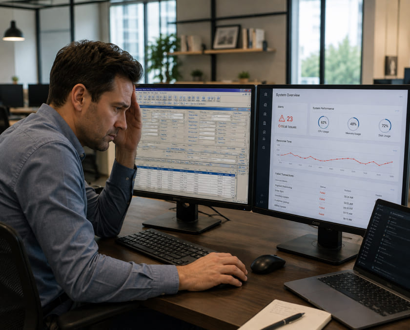 Operations manager reviewing an underused platform image